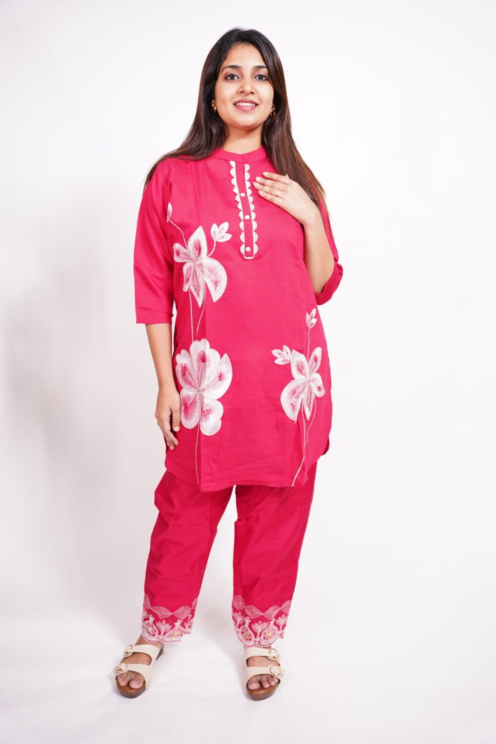 Magenta Co-ords set-Straight Pose