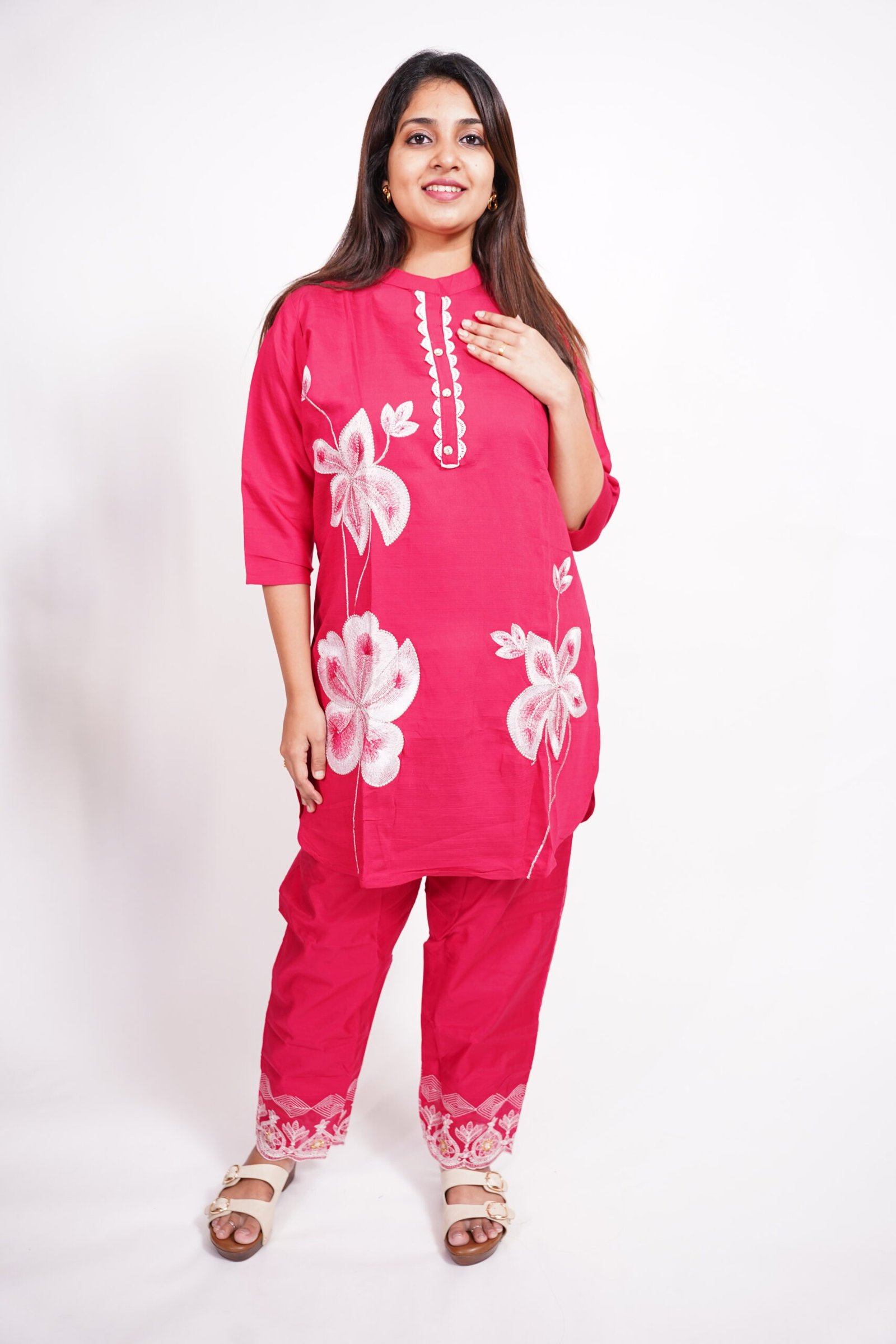 Magenta Co-ords set-Straight Pose